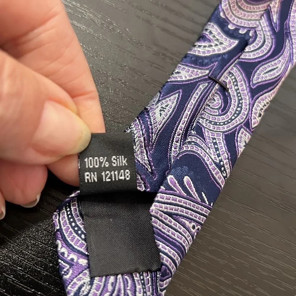 Classic Style Michael Kors Purple Paisley Tie / Necktie